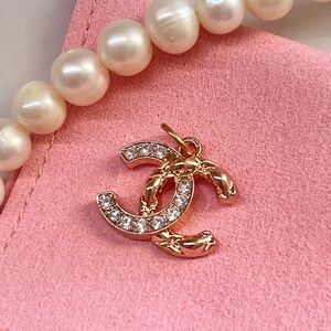 Beautiful Quilted Rhinestone Chanel Charm